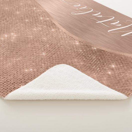 Metallic Roos Gold Glitter - op maat gemaakt Sherpa Deken (3/4)