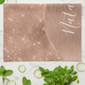 Metallic Roos Gold Glitter - op maat gemaakt Theedoek (Gevouwen)