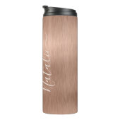 Metallic Roos Gold Glitter - op maat gemaakt Thermosbeker (Geroteerd rechts)