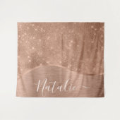 Metallic Roos Gold Glitter - op maat gemaakt Wandkleed (Voorkant (horizontaal))