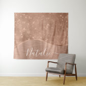 Metallic Roos Gold Glitter - op maat gemaakt Wandkleed (In Situ (horizontaal))