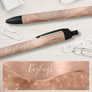 Metallic Roos Gold Glitter - op maat gemaakt Zwarte Inkt Pen