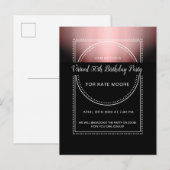 Metallic Roos Gold Gold Black van virtuele feestda Uitnodiging Briefkaart (Voorkant / Achterkant)