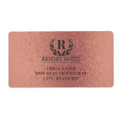 Metallic Roos Gold Pink voegt Logo en achtergrond  Etiket (Voorkant)