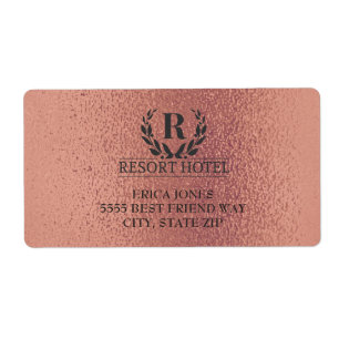 Metallic Roos Gold Pink voegt Logo en achtergrond  Etiket