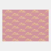 Metallic Roos Gold Platinum Christmas Inpakpapier Vel (Voorkant)