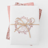 Metallic Roos Gold Platinum Silver Kerstmis Inpakpapier Vel (In situ)