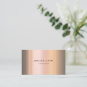 Metallic Roos Gold Shimmer minimalistisch modern Visitekaartje (Staand voorkant)