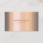 Metallic Roos Gold Shimmer minimalistisch modern Visitekaartje (Voorkant)