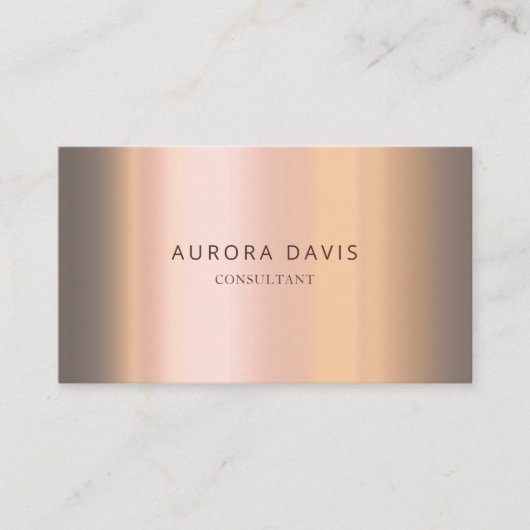 Metallic Roos Gold Shimmer minimalistisch modern Visitekaartje (Voorkant)