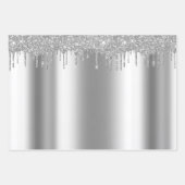 Metallic Roos Gold Silver Yellow Gold Glitter Drip Inpakpapier Vel (Voorkant 2)