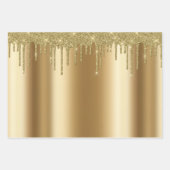 Metallic Roos Gold Silver Yellow Gold Glitter Drip Inpakpapier Vel (Voorkant 3)