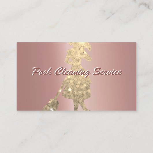 Metallic Roos Gold Sjabloon van de posh Cleaning S Visitekaartje (Achterkant)