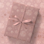 Metallic Roos Gold Snowflakes op Mauve Xmas Gift Cadeaupapier