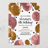 Metallic Roos gouden ballonnen Verjaardagsviering Kaart (Voorkant / Achterkant)