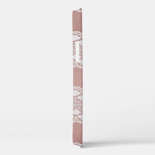 Metallic roos gouden, gebroken witte kanttextuur. Case-Mate iPhone case (Achterkant / Rechts)