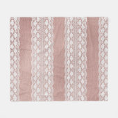 Metallic roos gouden, gebroken witte kanttextuur. fleece deken (Voorkant (Horizontaal))