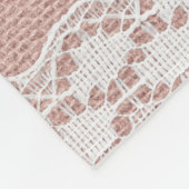 Metallic roos gouden, gebroken witte kanttextuur. fleece deken (Hoek)