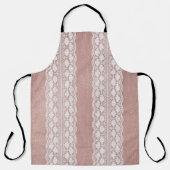 Metallic roos gouden, gebroken witte kanttextuur. schort (Voorkant)