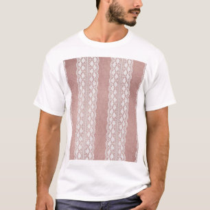 Metallic roos gouden, gebroken witte kanttextuur. t-shirt