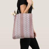Metallic roos gouden, gebroken witte kanttextuur. tote bag (Dichtbij)