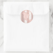 Metallic Roos gouden glitter + blush roze Wereldbo Ronde Sticker (Tas)