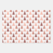 Metallic Roos gouden kerstboompatroon Inpakpapier Vel (Voorkant 2)