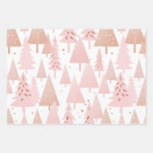 Metallic Roos gouden roze zilveren kerstbomen Inpakpapier Vel (Voorkant)