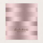 Metallic roos-gouden strippatroon visitekaartje (Buitenkant ongevouwen)