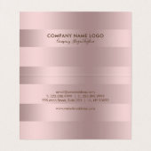 Metallic roos-gouden strippatroon visitekaartje (Binnenkant ongevouwen)