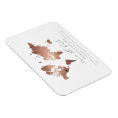 Metallic roos gouden wereldkaart bruiloft aankondi magneet (Rechterzijde)