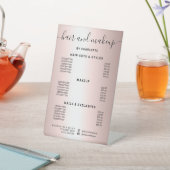 Metallic roos goudmaffiapsalon prijs reclamebord met voetstuk (Insitu)