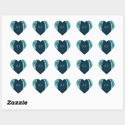Metallic Roos Print Heart Sticker (Vel)