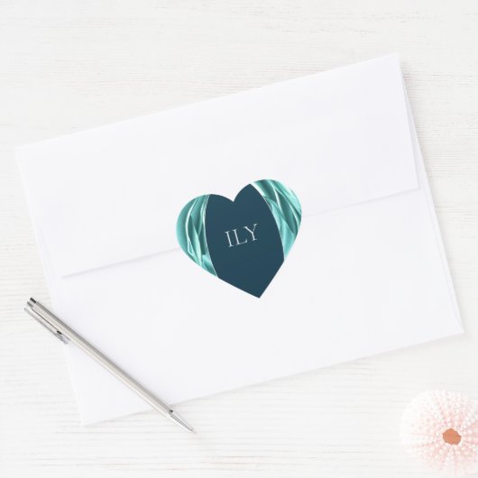 Metallic Roos Print Heart Sticker (Envelop)