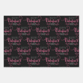 Metallic Roos Sparkle Glitter Happy Valentines Day Inpakpapier Vel (Voorkant)