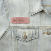 Metallic Rose Gold Logo Office Employee Staff Naamplaatje (In situ)