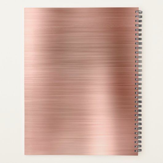 Metallic Rose Gold Signature Monogram Planner (Achterkant)