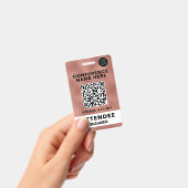 Metallic Rose Goud QR Code Conferentie Evenement Badge (Handheld)