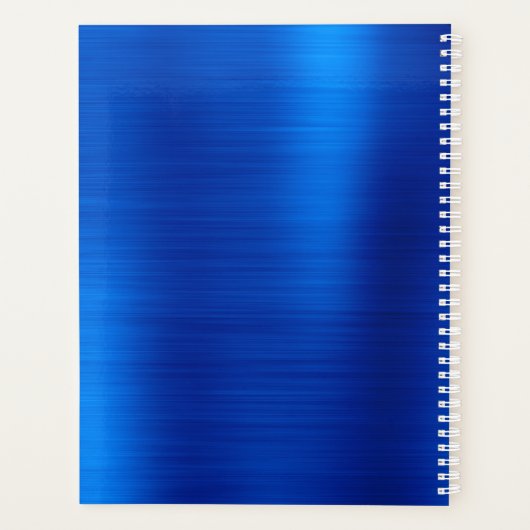 Metallic Royal Blue handtekening Monogram Planner (Achterkant)