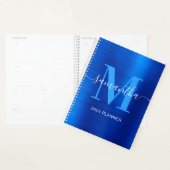 Metallic Royal Blue handtekening Monogram Planner (Display)
