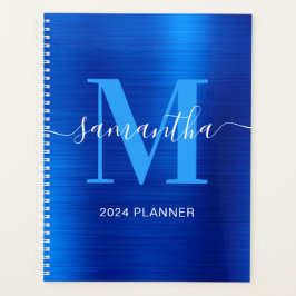 Metallic Royal Blue handtekening Monogram Planner