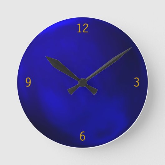 Metallic Royal Blue Ronde Klok (Voorkant)