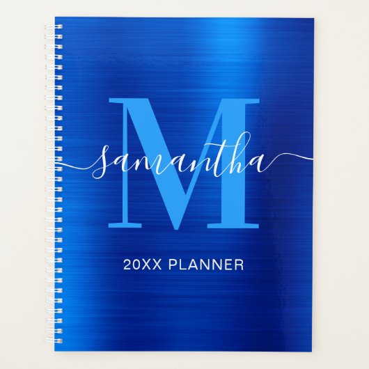 Metallic Royal Blue Signature Monogram 2027 Planner (Voorkant)