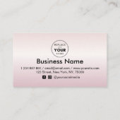 Metallic roze afbeelding gradiënt hart Logo schoon Klantenkaartje (Achterkant)