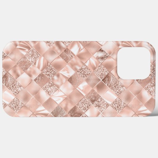 Metallic roze blush chique elegante glitter Case-Mate iPhone case (Achterkant (horizontaal))