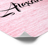 Metallic roze en White Roses Weddenschap Welkom Poster (Hoek)