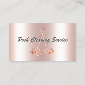 Metallic roze gelimide posh Cleaning Service Visitekaartje (Achterkant)