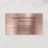 Metallic Roze Goud Fancy Monogram Visitekaartje (Achterkant)