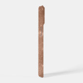Metallic Roze Goud Glitter Persoonlijk iPhone 15 Case (Rechterkant)
