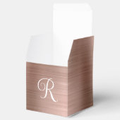 Metallic Roze Goud Krullend Monogram Bedankdoosjes (Geopend)